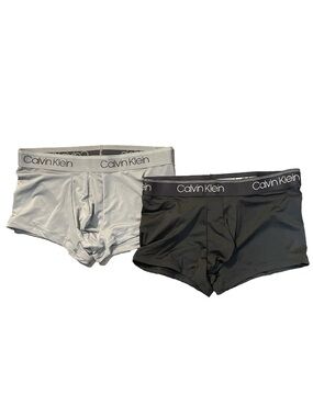 NEW Calvin Klein Trunks Underwear Small Low Rise  2 Pr Briefs Black & Gray